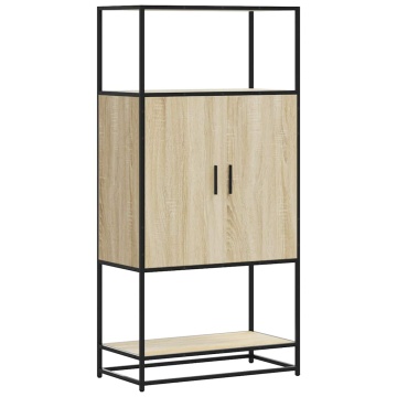 Dulapuru Stejar Sonoma 68x35x139 cm lemn și metal prelucrat - Img 2