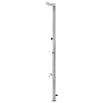 Duș de grădină cu bază gri, 225 cm, oțel inoxidabil - Img 8
