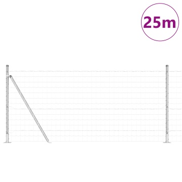 Euro Fence cu 13 stâlpi flanșați 1x25 m Oțel galvanizat - Img 3