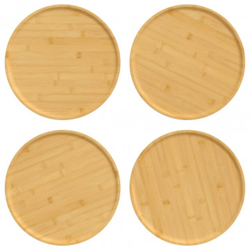 Farfurii pentru pizza, 4 buc., Ø32x1,5 cm, bambus - Img 1