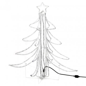 Figurină brad de Crăciun pliabil LED 2 buc alb cald 87x87x93 cm - Img 3