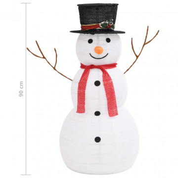 Figurină decorativă Crăciun om de zăpadă LED țesătură lux 90 cm - Img 7