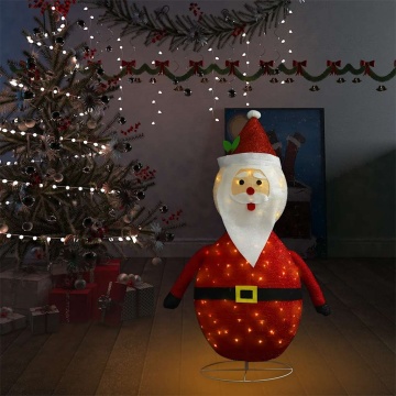 Figurină Moș Crăciun decorativă, cu LED, 120 cm, țesătură lux - Img 3
