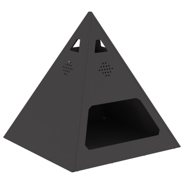 Focar Pyramidă Negru 50x50x51 cm Oțel - Img 2