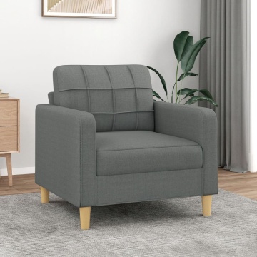Fotoliu canapea, gri închis, 60 cm, material textil - Img 1