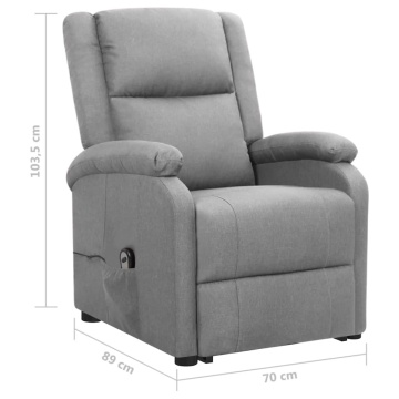 Fotoliu cu ridicare, gri deschis, textil - Img 7