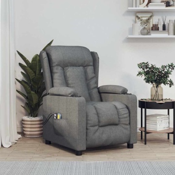 Fotoliu de masaj electric rabatabil, gri închis, textil - Img 1
