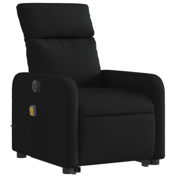 Fotoliu electric de masaj rabatabil cu ridicare, negru, textil - Img 4