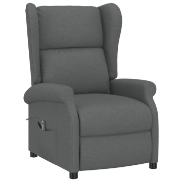 Fotoliu rabatabil electric cu spătar aripi, gri închis, textil - Img 3