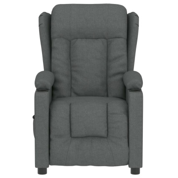 Fotoliu rabatabil electric, gri închis, material textil - Img 4