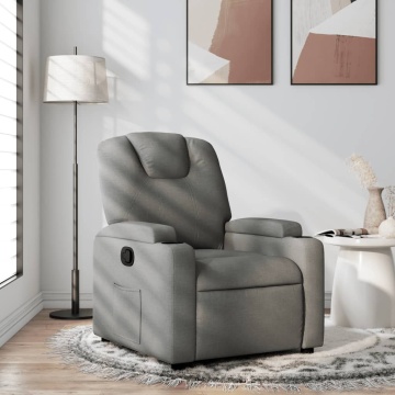 Fotoliu rabatabil, gri închis, material textil - Img 1