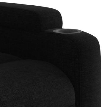 Fotoliu rabatabil, negru, material textil - Img 7