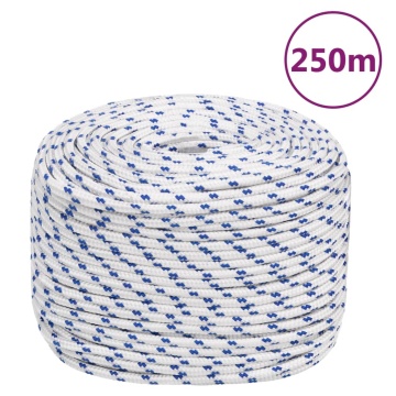 Frânghie de barcă, alb, 8 mm, 250 m, polipropilenă - Img 1