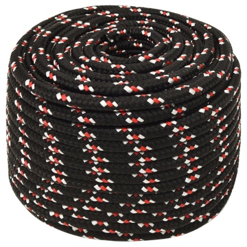 Frânghie de barcă, negru, 14 mm, 25 m, polipropilenă - Img 2