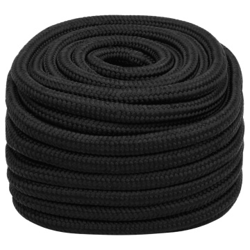 Frânghie de barcă, negru complet, 20 mm, 100 m, polipropilenă - Img 2