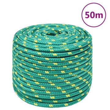Frânghie de barcă, verde, 14 mm, 50 m, polipropilenă - Img 1
