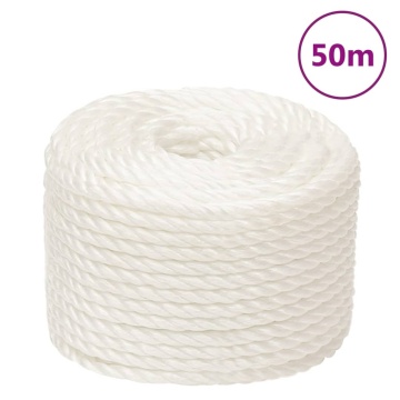 Frânghie de lucru, Alb, 12 mm, 50 m, polipropilenă - Img 1
