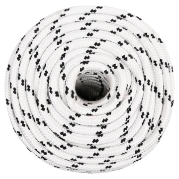 Frânghie împletită pentru barcă, alb, 14 mm x 100 m, poliester - Img 2