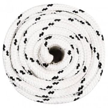 Frânghie împletită pentru barcă, alb, 16 mm x 50 m, poliester - Img 2