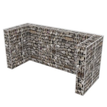 Gabion triplu îngrădire pubelă, oțel, 250 x 100 x 120 cm - Img 4
