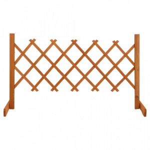 Gard cu zăbrele de grădină, portocaliu, 120x60 cm, lemn de brad - Img 1