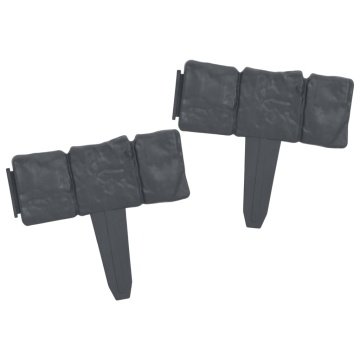 Gard de gazon, 41 buc., 10 m, plastic, aspect piatră - Img 5