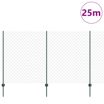Gard de Lant cu 22 de Stâlpi U Verde 1,4x25 m Oțel - Img 3