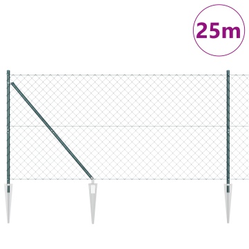 Gard de sârmă cu 13 stâlpi de fixare 1.2x25 m Oțel galvanizat - Img 3