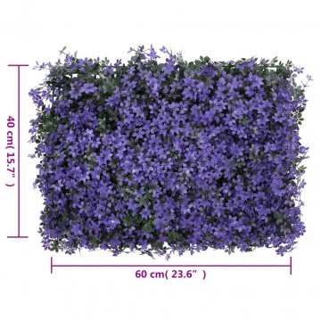Gard din frunze artificiale, 24 buc., violet, 40x60 cm - Img 7