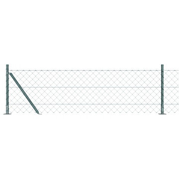 Gard din plasă de lanț cu 7 stâlpi flanșați 0.6x10 m din oțel galvanizat - Img 2