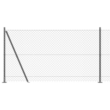 Gard din plasă de lanț cu 7 stâlpi flansați 1.2x10 m Oțel galvanizat - Img 2
