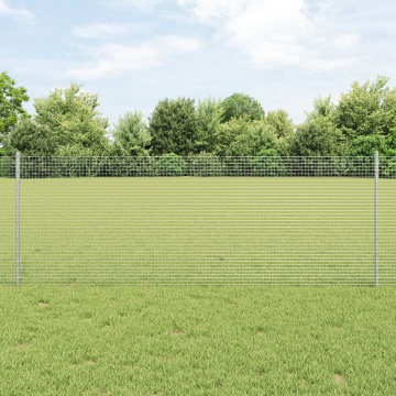 Gard din sârmă sudată cu 11 posturi U Argintiu 0.8x25 m Oțel - Img 1