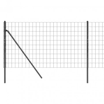 Gard plasă de sârmă, antracit, 1,1x25 m, oțel galvanizat - Img 4