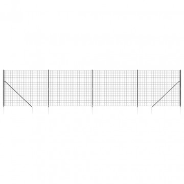 Gard plasă de sârmă cu țăruși de fixare, antracit, 1,6x10 m - Img 2