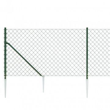 Gard plasă de sârmă cu țăruși de fixare, verde, 1,1x10 m - Img 4