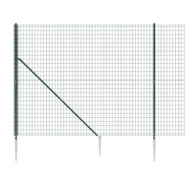 Gard plasă de sârmă cu țăruși de fixare, verde, 2x25 m - Img 4
