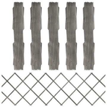 Garduri din spalier, 5 buc., gri, 180x60 cm, lemn masiv de brad - Img 1