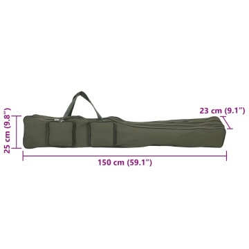Geantă pentru undiță, verde închis, 150 cm, țesătură oxford - Img 6