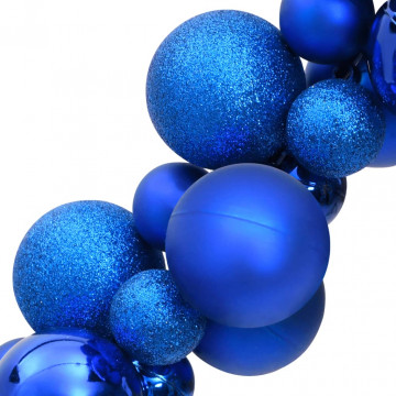 Ghirlandă de Crăciun cu globuri, albastru, 175 cm, polistiren - Img 6