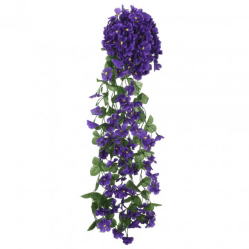 Ghirlande de flori artificiale, 3 buc., violet închis, 85 cm - Img 2