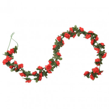Ghirlande de flori artificiale, 6 buc., roșu, 240 cm - Img 2