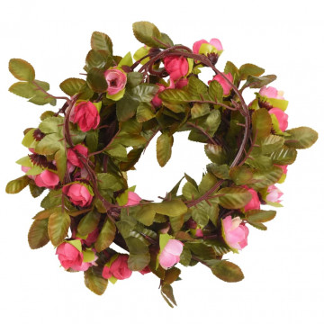 Ghirlande de flori artificiale, 6 buc., roze, 215 cm - Img 2