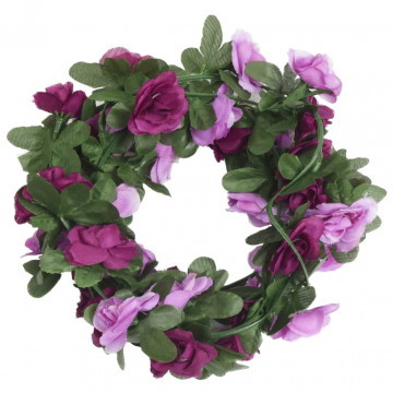 Ghirlande de flori artificiale, 6 buc., violet deschis, 250 cm - Img 1