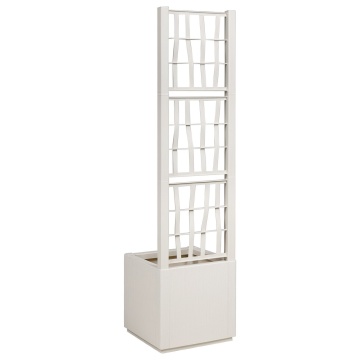 Ghiveci de grădină cu treliss Alb 36x36x140 cm PP - Img 3