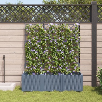 Ghiveci de Grădină cu Trellis 3 pcs Gri Deschis 120x40x143 cm - Img 3
