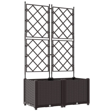 Ghiveci de grădină cu zăbrele 2 buc Maro 80x40x143 cm - Img 2