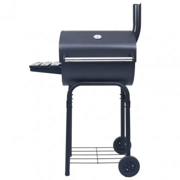 Grătar barbecue cu cărbuni, afumătoare și raft inferior, negru - Img 2