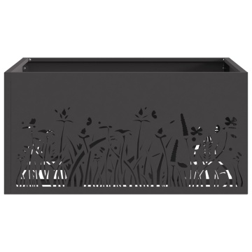 Grătar pe foc Pătrat Negru 60x60x30 cm Oțel - Img 4