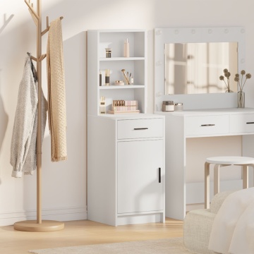 Highboard alb 40x41x135 cm din lemn - Img 1