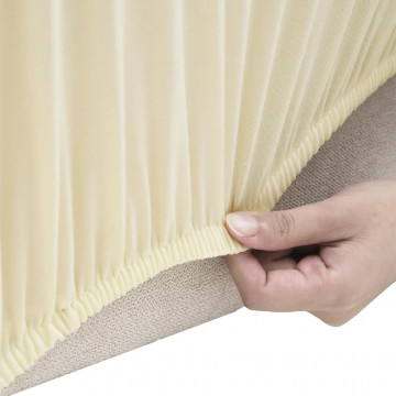 Husă elastică pentru canapea poliester jersey crem - Img 3